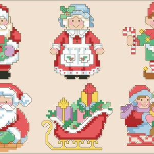 Vintage Christmas Ornaments Cross Stitch Pattern: Miniature Embroidery (Digital Download)