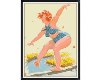 Vintage Pin Up Girl Cross Stitch Pattern: Retro Embroidery (Digital Download)
