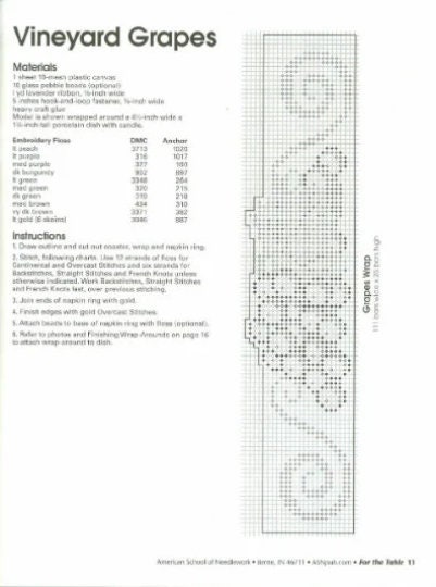 For the Table / Pdf Vintage Plastic Canvas Pattern / Digital Instant ...