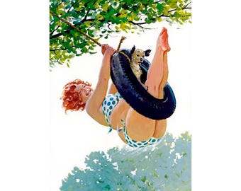 Vintage Pin Up Girl Cross Stitch Pattern: Retro Embroidery (Digital Download)