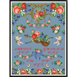 Sampler Cross Stitch Pdf - Victorian Alphabet 1899s / Counted Vintage Pattern Embroidery / Antique Pattern - Sampler Reproduction