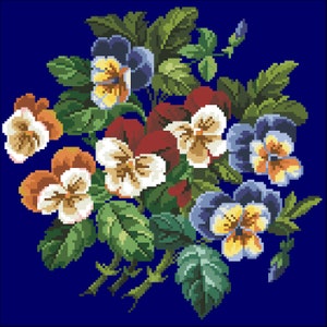 Berlin Woolwork - Antique Pattern - Vintage Cross Stitch Pdf- Flower Pillow 064- Counted Vintage Pattern Embroidery/Digital Instant Download