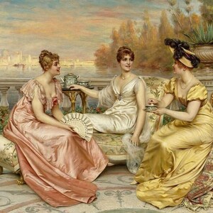 Vintage Cross Stitch Counted Pdf - 19th Century Paintings - Vintage Pattern Embroidery #1003 / Digital Instant Download