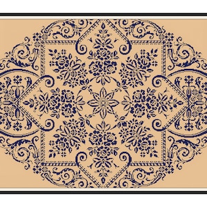 Sampler Cross Stitch Pattern Pdf / Counted Vintage Pattern Embroidery / Antique Monochrome Sampler - Reproduction / Digital Instant Download