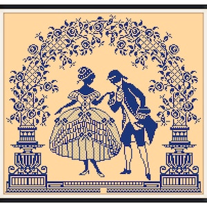 Sampler Cross Stitch Pdf / Counted Vintage Pattern Embroidery / Antique Monochrome Sampler Reproduction / Digital Instant Download