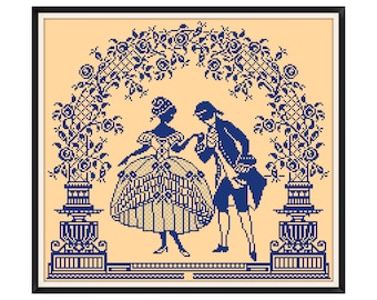 Antique Sampler Cross Stitch Pattern: 19th Century Reproduction (PDF)