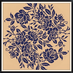 Sampler Cross Stitch Pattern Pdf / Counted Vintage Pattern Embroidery / Antique Monochrome Sampler - Reproduction / Digital Instant Download