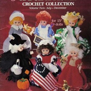 PDF Vintage Crochet Pattern - A Doll-A-Month Crochet Collection July- December