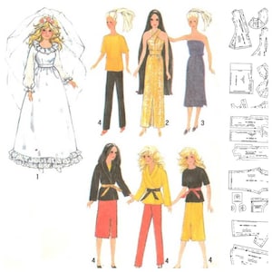 PDF Vintage Sewing Pattern - Fashion dolls - Wardrobe Clothes for Dolls Dolls 11-1/2&quot; - 12-1/2&quot; - 1960s - Digital Instant Pattern