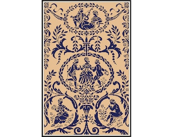 Antique Monochrome Sampler Cross Stitch Pattern (Digital Download)