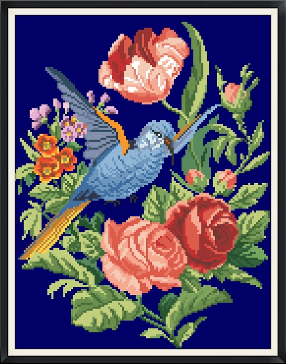 Buy Berlin Woolwork Antique Pattern Vintage Cross Stitch Pdf-Birds.