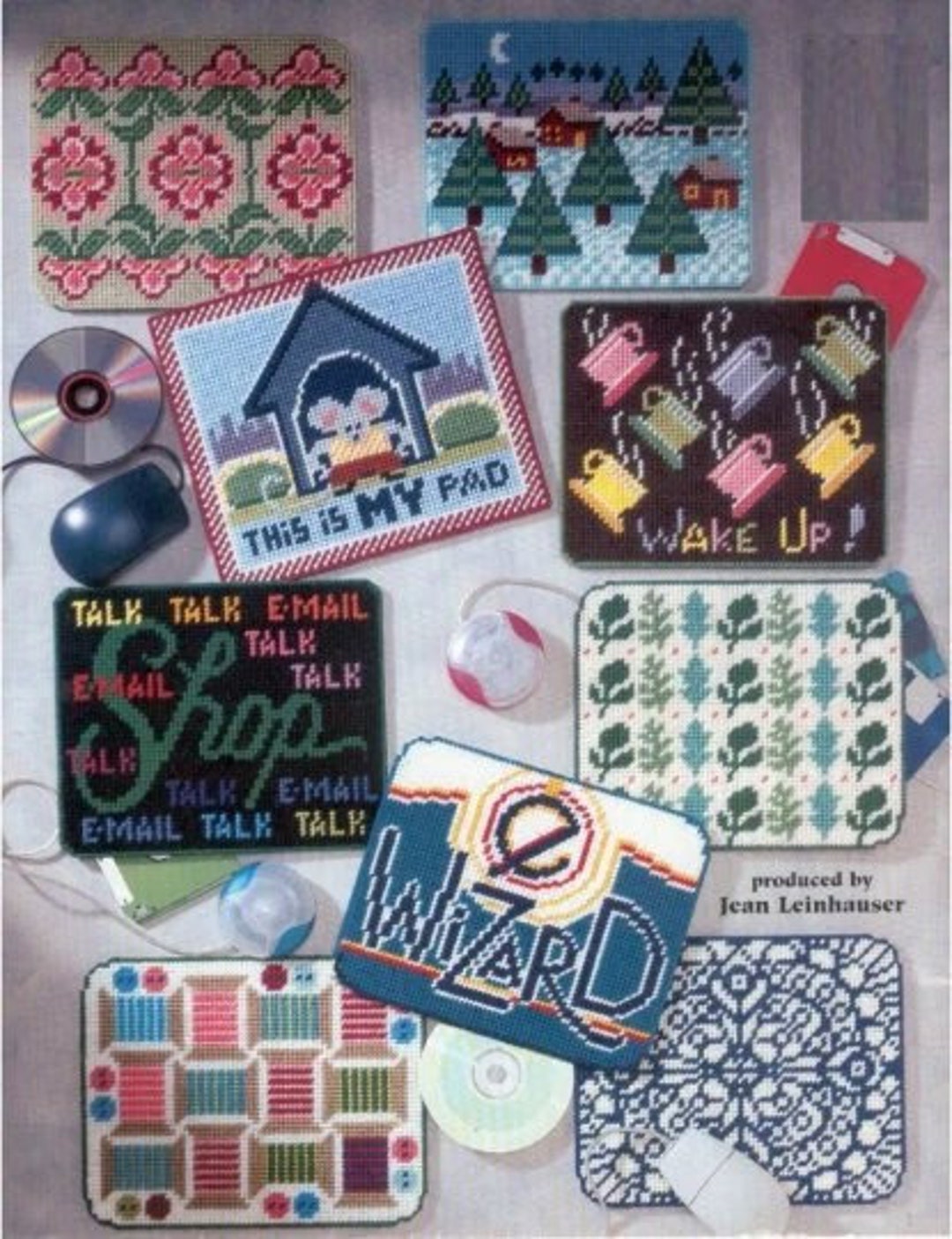 Mousepads / Pdf Vintage Plastic Canvas Pattern / Digital Instant