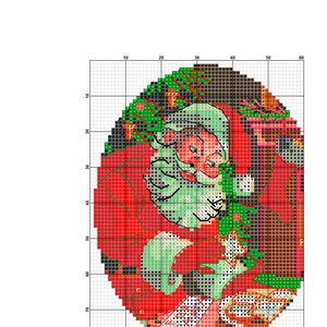 Vintage Cross Stitch Pdf / Christmas Santa's and Reindeer / Miniature Ornaments / Counted Pattern Embroidery / Digital Instant Download image 4