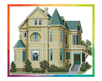 Victorian House Cross Stitch Pattern: Gough Street Embroidery (Digital Download)