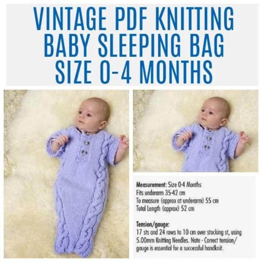 PDF Vintage Knitting Pattern - Baby Sleeping Bag - Etsy