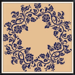 Sampler Cross Stitch Pattern Pdf / Counted Vintage Pattern Embroidery / Antique Monochrome Sampler - Reproduction / Digital Instant Download