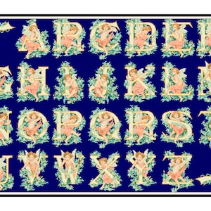 Sampler Cross Stitch Pdf / Counted Vintage Pattern Embroidery / Antique Angel Alphabet / Digital Instant Download