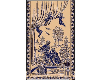 Antique Monochrome Sampler Cross Stitch Pattern: 19th Century Reproduction (PDF)