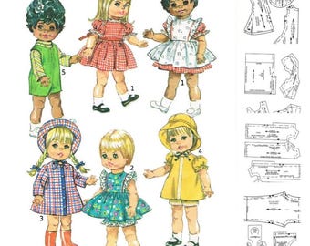 Vintage Simplicity 7971 Dolls 15" Sewing Pattern Wardrobe Clothes for Dolls 15" English Digital Download PDF