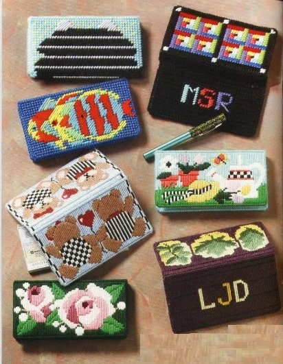 Checkbook Covers / Pdf Vintage Plastic Canvas Pattern / Digital Instant ...