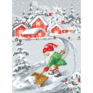 Vintage Cross Stitch Pdf / Christmas ornaments - Winter Village/ Miniature Ornaments / Counted Pattern Embroidery / Digital Instant Download