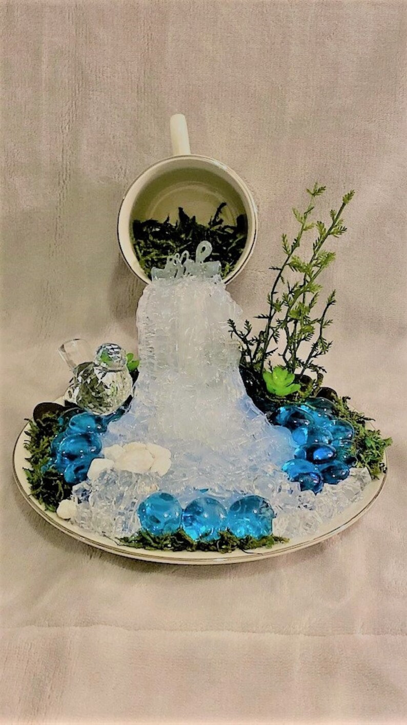 Floating Teacup With Waterfall Etsy