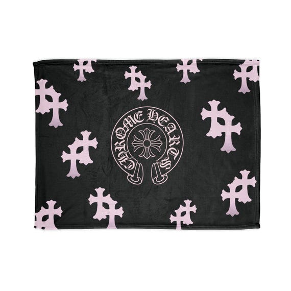 Chic Cozy Blanket with Gothic Cross Streetwear Design - Soft Polyester Throw for Home Decor, Gifts, Cozy Nights, Stylish Accent