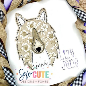 Collie Dog Sheltie Dog Applique Embroidery Design