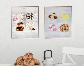 Minimalist Art Print New Orleans Art Kitchen Wall Art Original Colored Pencil Art of Coffee and Beignets Fine Art Print