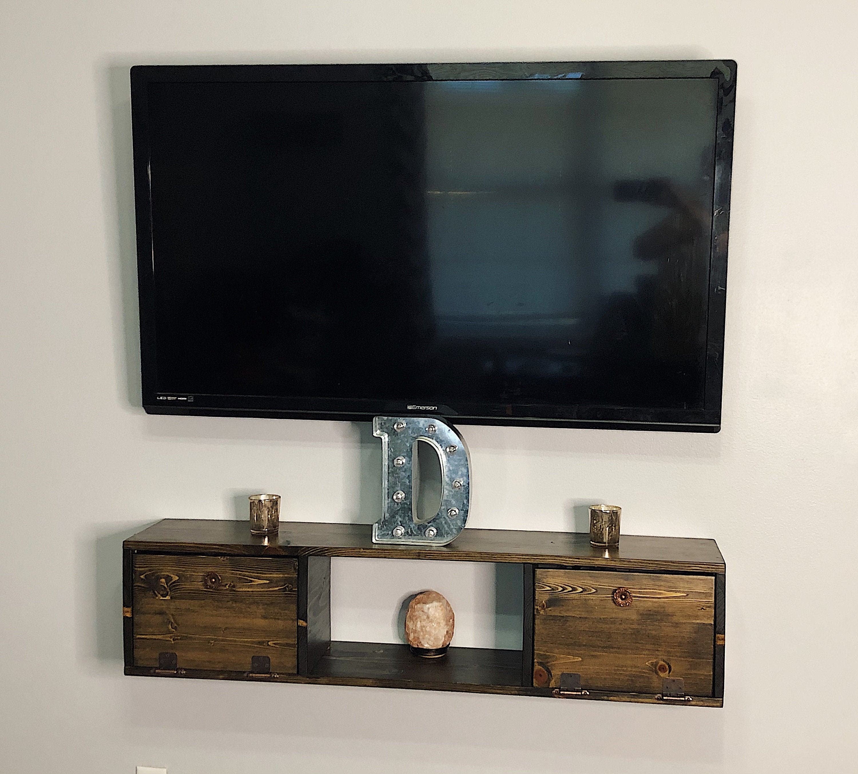 Soporte de TV flotante de madera / estante flotante de TV / | Etsy