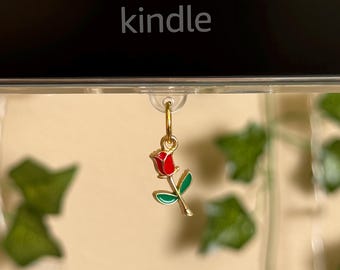 Rose Kindle Dust Plug Charm: Coquette Bookish Gift