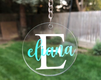 Custom Clear Acrylic Keychain // Custom gifts for her, Personalized name gifts, Custom keychain, Personalized keychains, Initial keychain