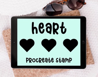 Heart Procreate Stamp // Heart procreate stamp brushes, Heart brushes, Procreate valenties, Procreate heart stamp, Procreate stamp