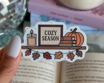 Fall Bookshelf Sticker: Glossy Bookish Autumn Sticker