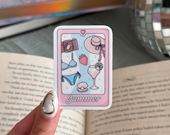 Naklejka na książkę „Letnia plaża”: Błyszcząca, wodoodporna naklejka na Kindle'a