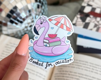 Naklejka „Zarezerwowany na wakacje”, naklejka na Kindle'a z flamingiem