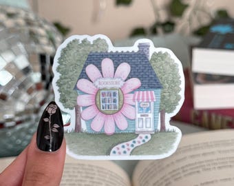 Flower Bookstore Sticker: Book Lover Gift