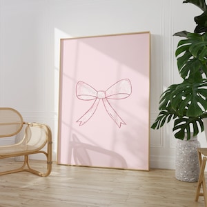 Coquette Bow Poster, Coquette room decor, Bow room decor, Coquette room poster, Pink aesthetic room decor, Pink room poster, DIGITAL