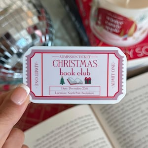 Christmas Book Club Bookish Sticker, Bookish Christmas sticker, Kindle stickers, Bookish sticker, Christmas book sticker, Bookish gift