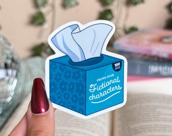 Crying Over Fictional Characters Sticker: Book Lover Kindle Sticker