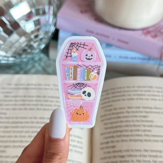 Spooky Bookshelf Sticker: Bookish Halloween Kindle Sticker