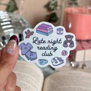 Late Night Reading Sticker, Kindle stickers, Bookish sticker, Bookish stickers for kindle, Book lover gift, Book lover sticker, Book sticker