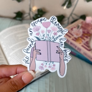 Entkommen Sie durch Buch Aufkleber, Buch Aufkleber für Wasserflasche, Buch Aufkleber für Laptop, Buch Liebhaber Geschenk, Buch Liebhaber Aufkleber, Buch Aufkleber