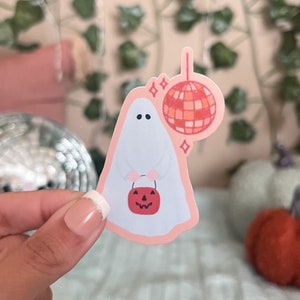 Ghost Sticker, Ghost Mirrorball Sticker, Fall stickers for kindle, Fall stickers, Autumn stickers, Fall aesthetic stickers, Autumn stickers