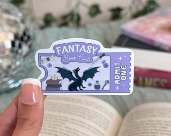 Adesivo do Clube do Livro de Fantasia: Ingresso do Dragão, Presente para Amantes de Livros