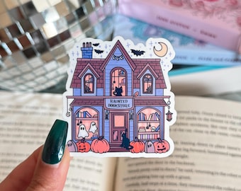 Sticker librairie hantée fantasmagorique, Sticker automne Halloween