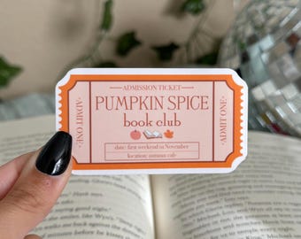 Pumpkin Spice Book Club Sticker: Autumn Bookish Kindle Sticker