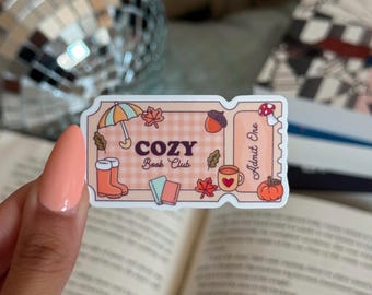 Fall Book Club Sticker: Cozy Autumn Bookish Kindle Sticker