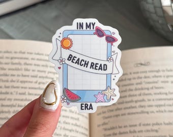 Naklejka „Beach Read Era”, błyszcząca naklejka na Kindle