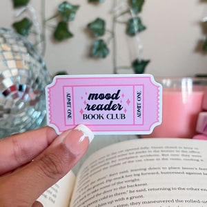 Pegatinas del club de lectura Mood Reader, pegatinas para amantes de los libros, pegatinas para Kindle, artículos para amantes de los libros, regalos para amantes de los libros, lector electrónico, pegatina para amantes de los libros, booktok